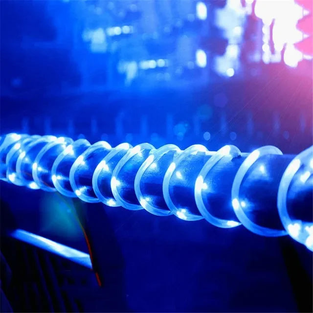 Outdoor Solar Lights Garland Rope String Lights 7-32M LED Garden Garland Waterproof Tube Lamp for Garden Christmas Decoration
