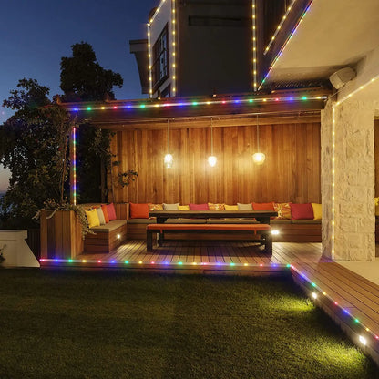 Outdoor Solar Lights Garland Rope String Lights 7-32M LED Garden Garland Waterproof Tube Lamp for Garden Christmas Decoration