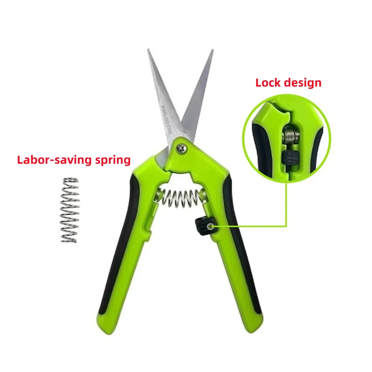 1Pc Stainless Steel Branch Pruning Shears Garden Orchard Plant Flower Fruit Tree Branch Grafting Scissors Straight and Bend Head