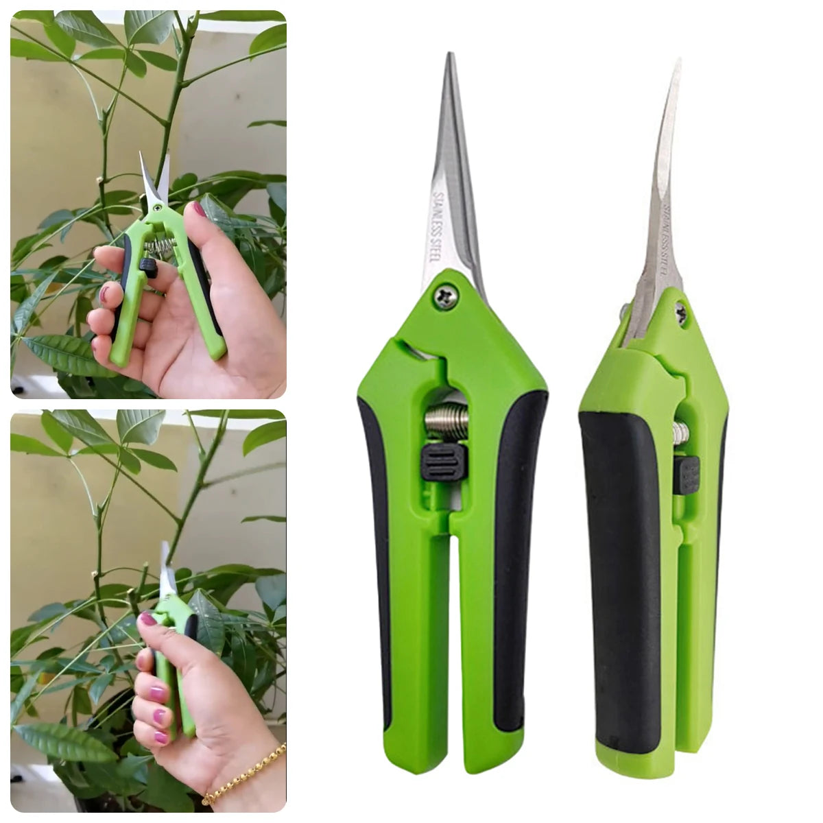 1Pc Stainless Steel Branch Pruning Shears Garden Orchard Plant Flower Fruit Tree Branch Grafting Scissors Straight and Bend Head