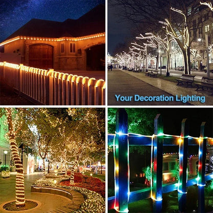 Outdoor Solar Lights Garland Rope String Lights 7-32M LED Garden Garland Waterproof Tube Lamp for Garden Christmas Decoration