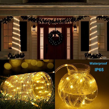 Outdoor Solar Lights Garland Rope String Lights 7-32M LED Garden Garland Waterproof Tube Lamp for Garden Christmas Decoration